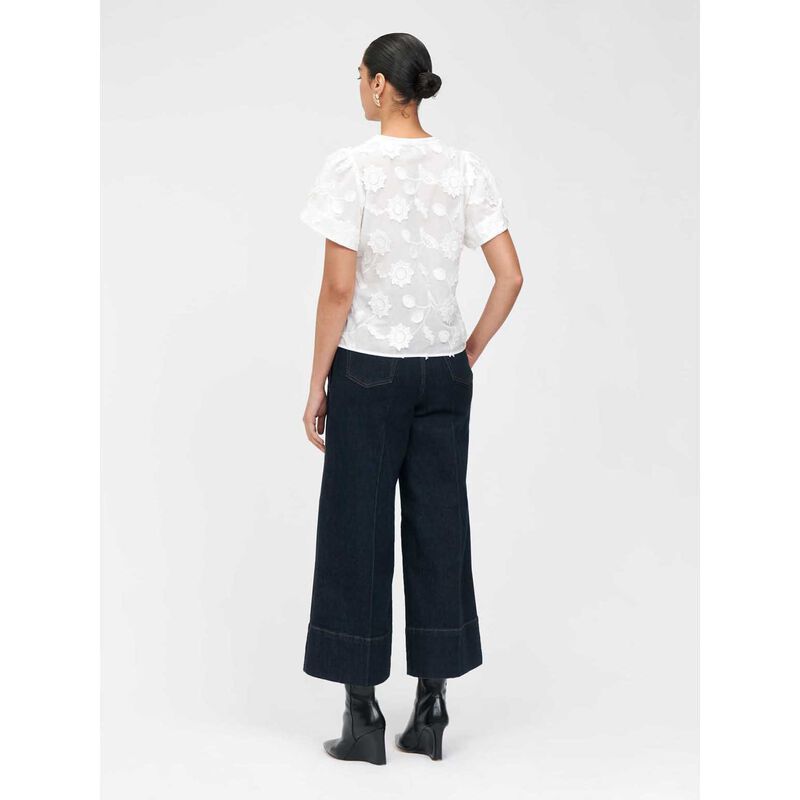 Veronika Maine Sunflower Embroidered Cotton Top image number 1